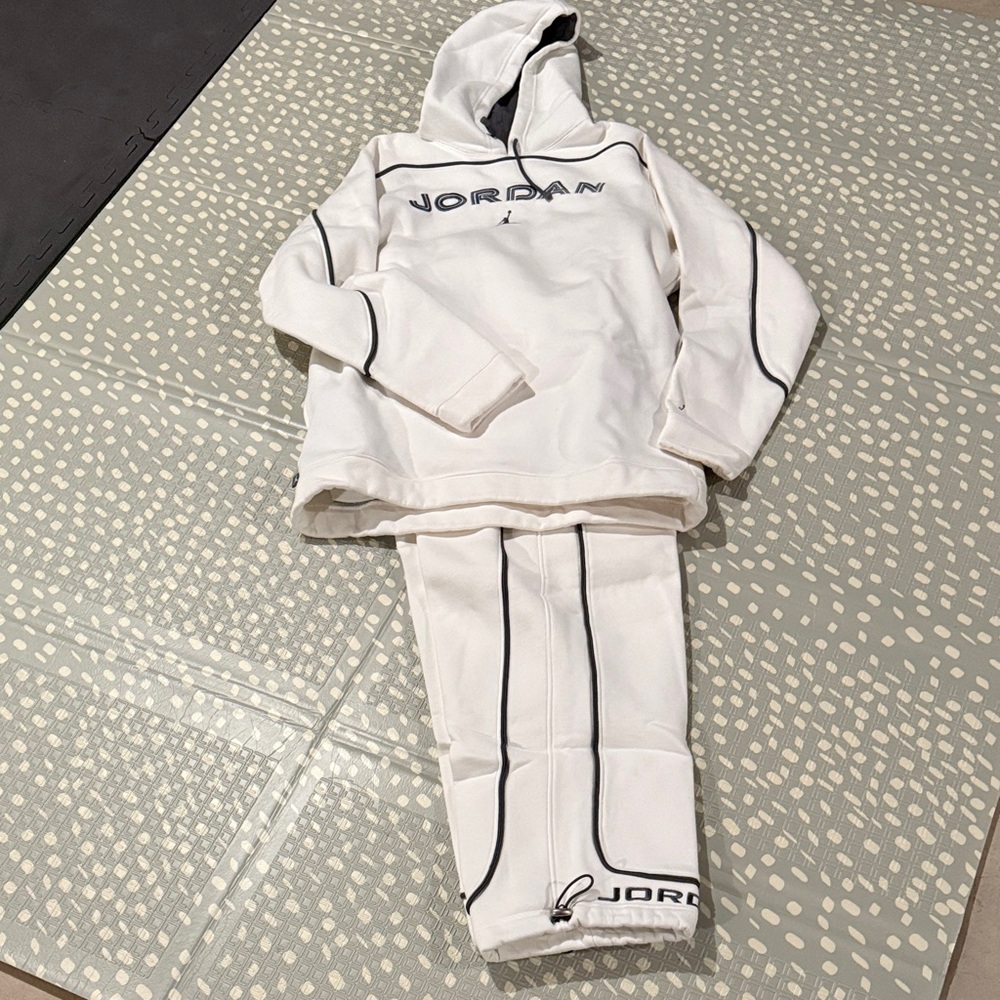Jordan White Tracksuit with Black Trim